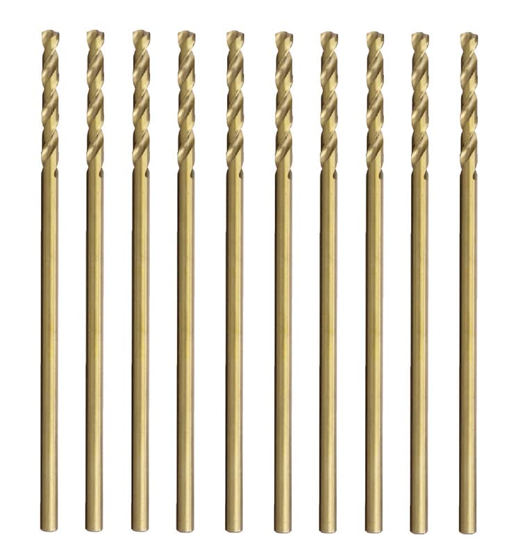 MAX-CRAFT 10Pcs 5/32 in.x 6 in. Cobalt Drill Bit Aircraft Extension Extra Long Deep Hole Metal Drill - Image 1